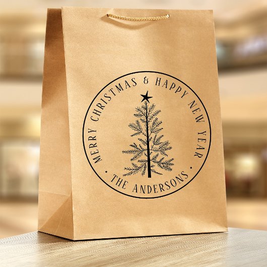 Tampons Encreurs 4X5 Merry Christmas & Happy New Year Rustic