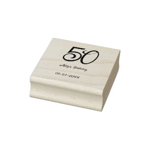 Tampons Encreurs 50e anniversaire ajouter nom année turquoise rose