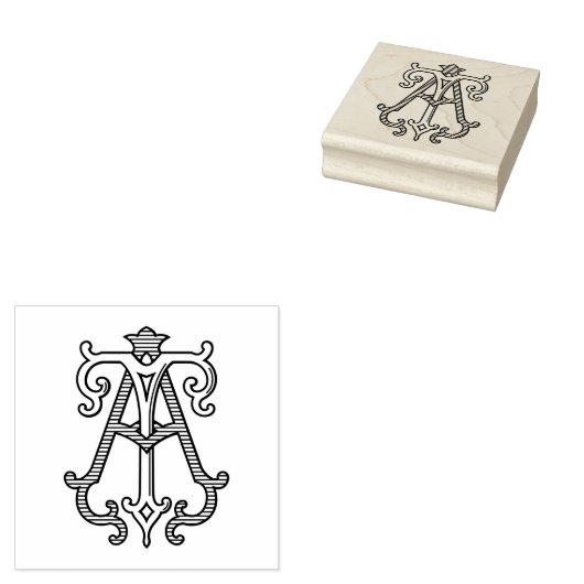Tampons Encreurs À Monogramme TA Timbre en caoutchouc (Tamponné)