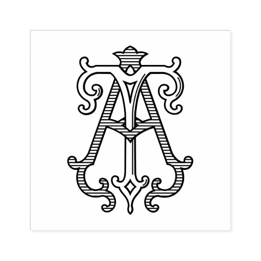 Tampons Encreurs À Monogramme TA Timbre en caoutchouc (Impression)