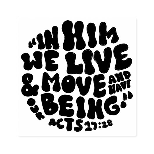 Tampons Encreurs Actes 17:28 Bible Verse Lettrage main Typographie (Impression)