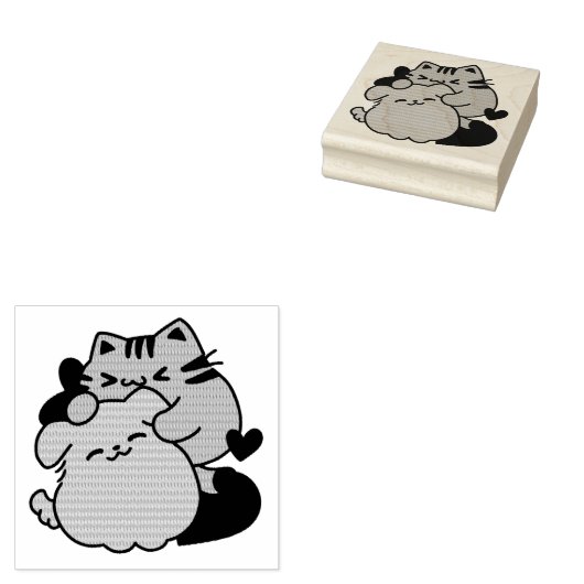 Tampons Encreurs Adorable chat et chien Hug - Meow & Woof Design (Tamponné)