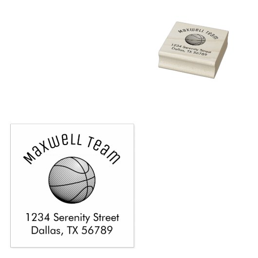 Tampons Encreurs Adresse de la famille Basketball Ball Arch (Tamponné)