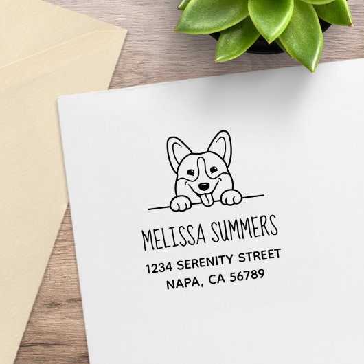 Tampons Encreurs Adresse de l'animal de compagnie Corgi Dog