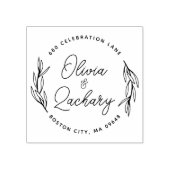 Tampons Encreurs Adresse de mariage circulaire de script moderne (Impression)