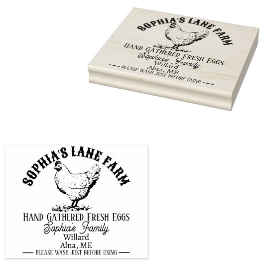 Tampons Encreurs Adresse de nom de ferme rustique moderne personnal (Tamponné)