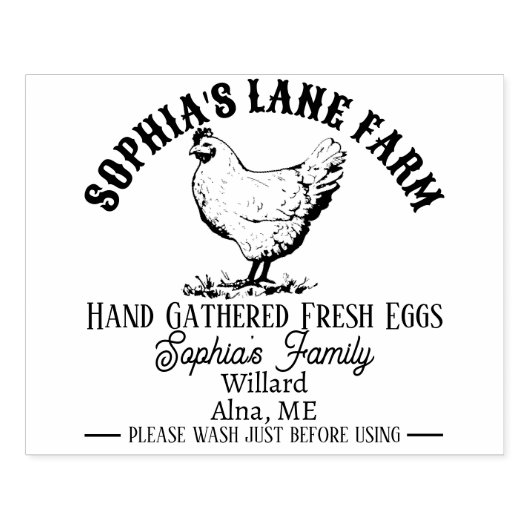 Tampons Encreurs Adresse de nom de ferme rustique moderne personnal (Impression)