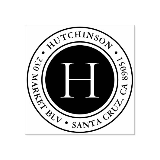 Tampons Encreurs Adresse de retour arrondi Monogramme moderne (Impression)