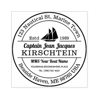 Tampons Encreurs Adresse de retour Capitaine Bateau Yacht Marine Na