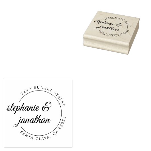 Tampons Encreurs Adresse de retour circulaire de script moderne per (Tamponné)