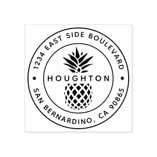 Tampons Encreurs Adresse de retour d'ananas tropical (Impression)