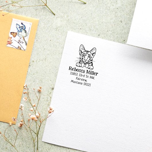 Tampons Encreurs Adresse de retour de Cat Savannah