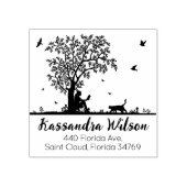 Tampons Encreurs Adresse de retour de chat (Impression)