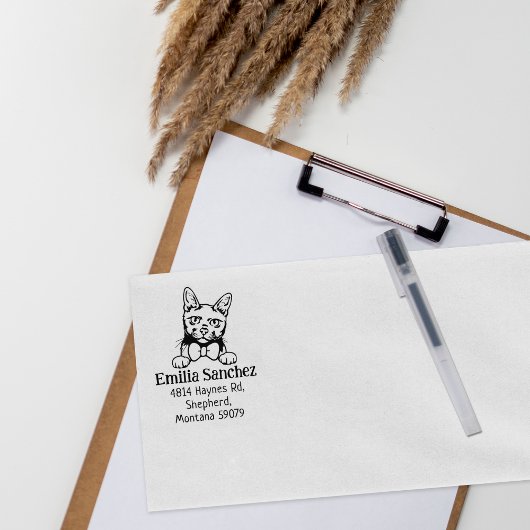 Tampons Encreurs Adresse de retour de chat moderne