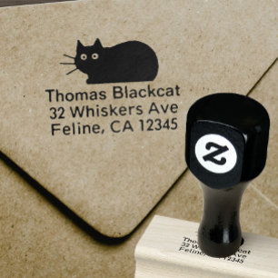 Tampons Encreurs Adresse de retour de chat noir