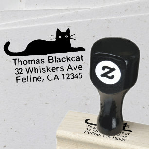 Tampons Encreurs Adresse de retour de chat noir