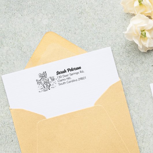 Tampons Encreurs Adresse de retour de cheval simple