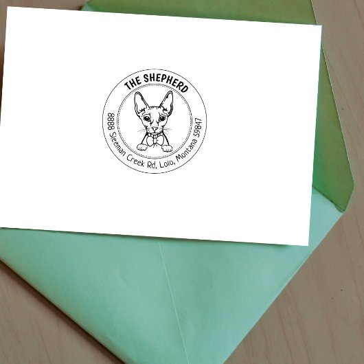 Tampons Encreurs Adresse de retour de famille Cat Sphinx