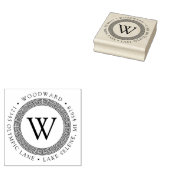 Tampons Encreurs Adresse de retour de la clé grecque Monogramme (Tamponné)