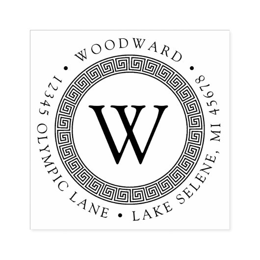 Tampons Encreurs Adresse de retour de la clé grecque Monogramme (Impression)