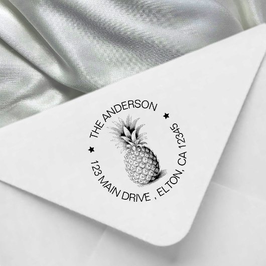 Tampons Encreurs Adresse de retour de l'ananas tropical d'été à la 