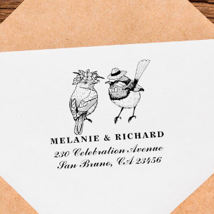Tampons Encreurs Adresse de retour de M. et de Mme Birds Wedding