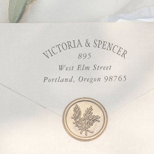 Tampons Encreurs Adresse de retour de mariage en typographie vintag