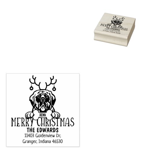 Tampons Encreurs Adresse de retour de Noël de chien personnalisé (Tamponné)