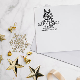Tampons Encreurs Adresse de retour de Noël de chien personnalisé