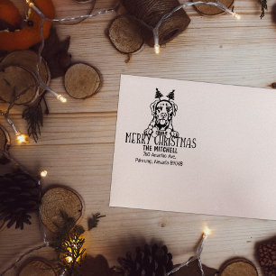 Tampons Encreurs Adresse de retour de Noël de chien personnalisé