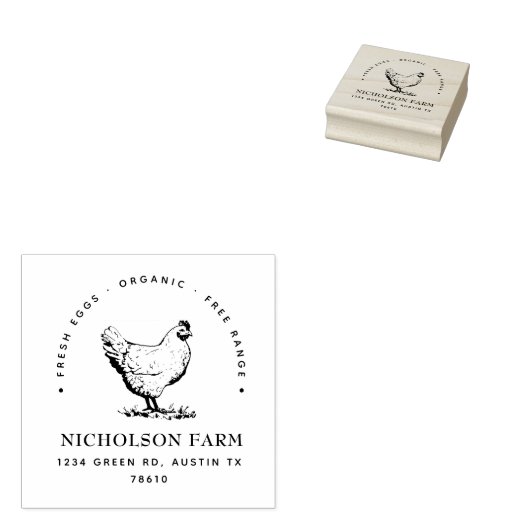 Tampons Encreurs adresse de retour de poulet moderne Timbre (Tamponné)