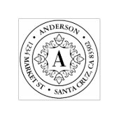 Tampons Encreurs Adresse de retour du cadre Monogram Retro (Impression)