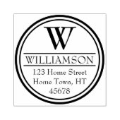 Tampons Encreurs Adresse de retour du cercle monogramme (Impression)