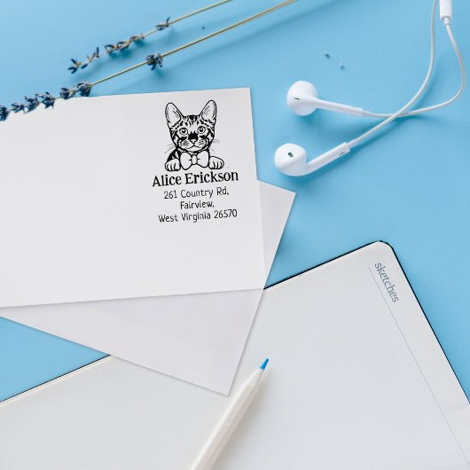 Tampons Encreurs Adresse de retour du chat Toyger