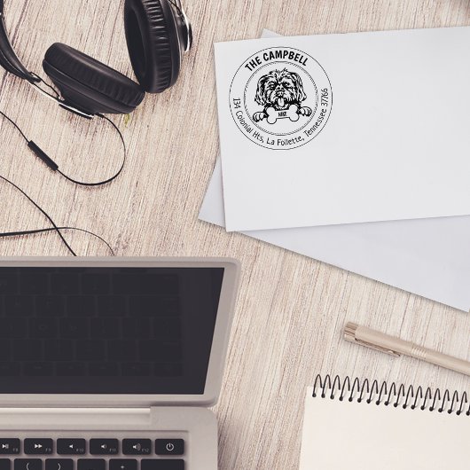 Tampons Encreurs Adresse de retour du chien Morkie