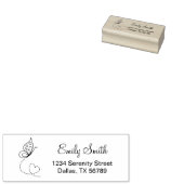 Tampons Encreurs Adresse de retour du coeur papillon (Tamponné)