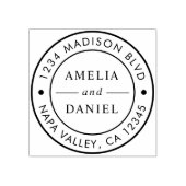 Tampons Encreurs Adresse de retour du logo rond simple (Impression)