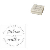 Tampons Encreurs Adresse de retour du Mariage de script circulaire (Tamponné)