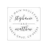 Tampons Encreurs Adresse de retour du Mariage de script circulaire (Impression)