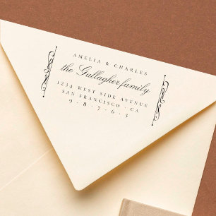Tampons Encreurs Adresse de retour du Mariage de script élégant
