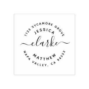 Tampons Encreurs Adresse de retour du Mariage de script rustique pe