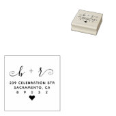 Tampons Encreurs Adresse de retour du Mariage des initiales manuscr (Tamponné)