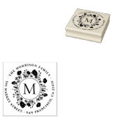 Tampons Encreurs Adresse de retour du monogramme de couronne botani (Tamponné)