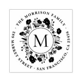 Tampons Encreurs Adresse de retour du monogramme de couronne botani (Impression)