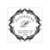 Tampons Encreurs Adresse de retour du monogramme de couronne botani (Impression)