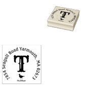 Tampons Encreurs Adresse de retour du monogramme de plage (Tamponné)