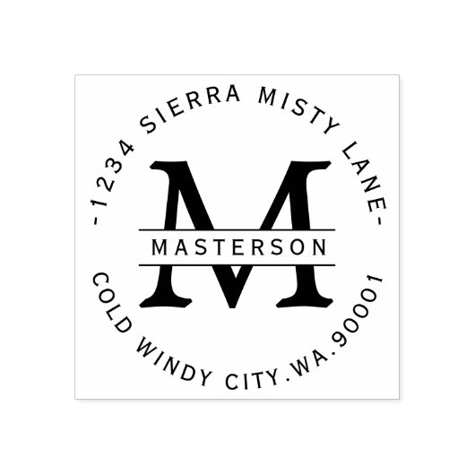 Tampons Encreurs Adresse de retour du monogramme élégant (Impression)