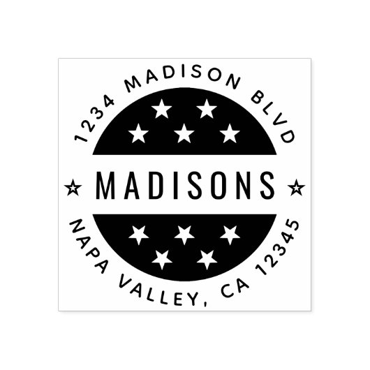 Tampons Encreurs Adresse de retour du script circulaire Star (Impression)