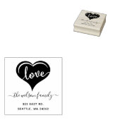 Tampons Encreurs Adresse de retour du script d'amour du coeur migno (Tamponné)