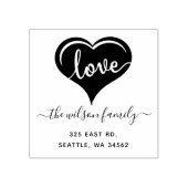 Tampons Encreurs Adresse de retour du script d'amour du coeur migno (Impression)